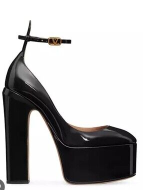 Valentino Garavani Tan-Go Platform Pumps Patent Leather 155 MM Tan Go Heels
